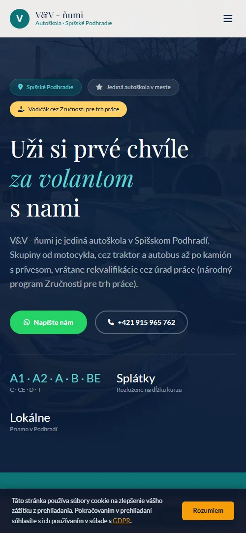 V&V — ňumi Autoškola mobilná verzia