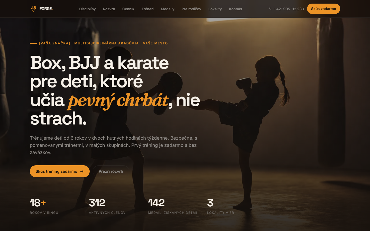Forge Combat Academy — bojové umenia pre deti — preview