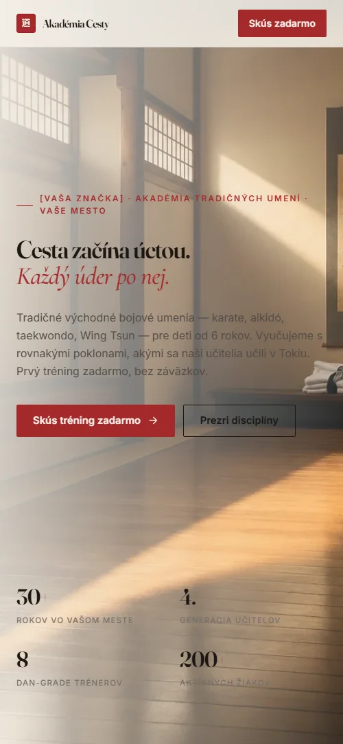 Akadémia tradičných umení mobilná verzia